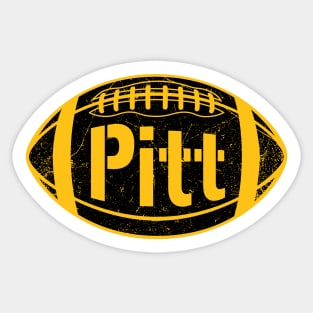 Pitt Retro Football - White Sticker